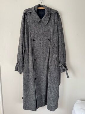 Creatures of Comfort Wool Herringbone Wool Trench